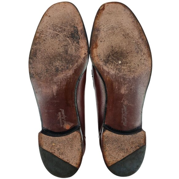 Florsheim Royal Imperial Men 13 Brown Leather Dress Shoes Moc-toe Tassel Loafers - Picture 3 of 11